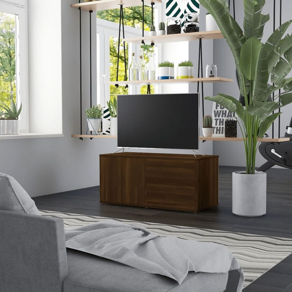 Vidaxl TV skrinka hnedý dub 80x34x36 cm spracované drevo